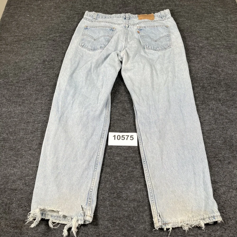Vintage Orange Tab Levi's 550 Tapered Leg Jeans Men 36x30 Blue Denim Light Wash